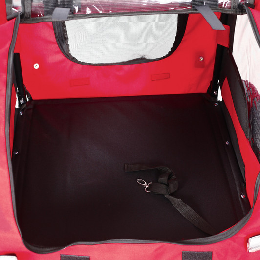 A2ZHOME Bicycle Trailer for Pets - Outdoor Foldable Dog Trailer with Reflectors and Safety Flag, Red