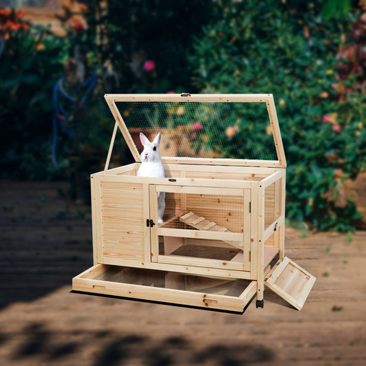 A2ZHOME Spacious Rabbit Cage - Comfortable and Secure Home for Your Furry Friend