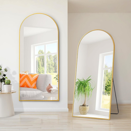 A2ZHOME Dolonm 65x22 Inch Arch Full Length Mirror - Modern Design Standing Floor Mirror, Full Body Mirror for Living Room