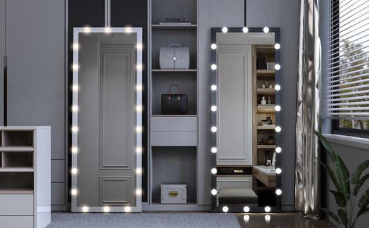 A2ZHOME Hollywood Full Length Mirror with Lights - Full Body Vanity Mirror with 3 Color Modes
