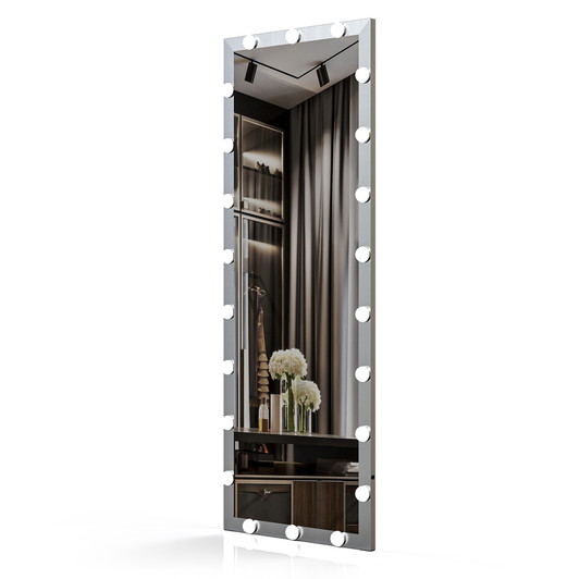 A2ZHOME Hollywood Full Length Mirror with Lights, 3 Color Modes, Touch Control, Silver 63"x24"
