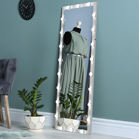 A2ZHOME Hollywood Full Length Mirror with Lights, 3 Color Modes, Touch Control, Silver 63"x24"