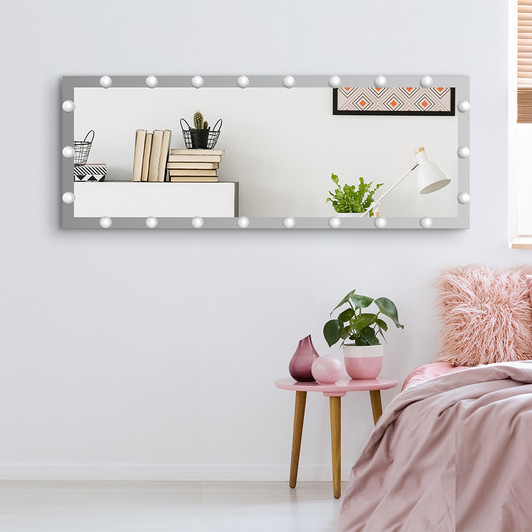 A2ZHOME Hollywood Full Length Mirror with Lights, 3 Color Modes, Touch Control, Silver 63"x24"