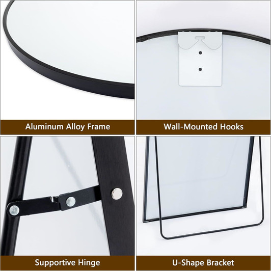 A2ZHOME Dolonm 71"x24" Arched Full Length Mirror, Black