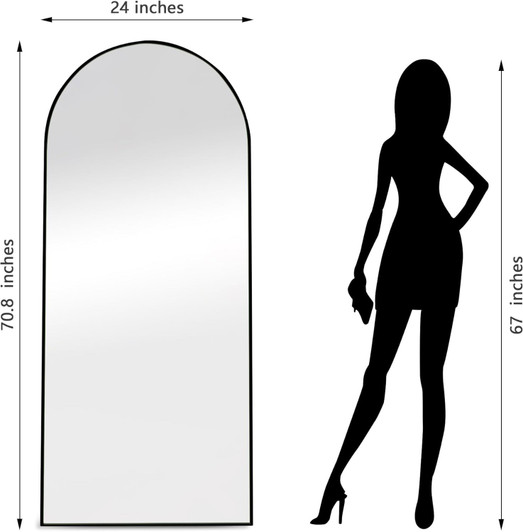 A2ZHOME 71x24 Inch Arch Full Length Mirror – Modern Design for Every Room