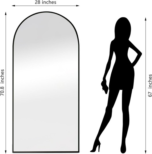 A2ZHOME 71x28 Inch Arch Full Length Mirror – Modern Elegance for Any Space