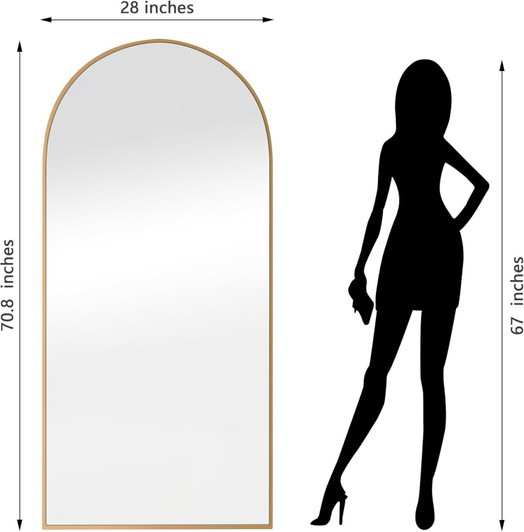 A2ZHOME 71x28 Inch Arch Full Length Mirror – Modern Elegance for Every Room