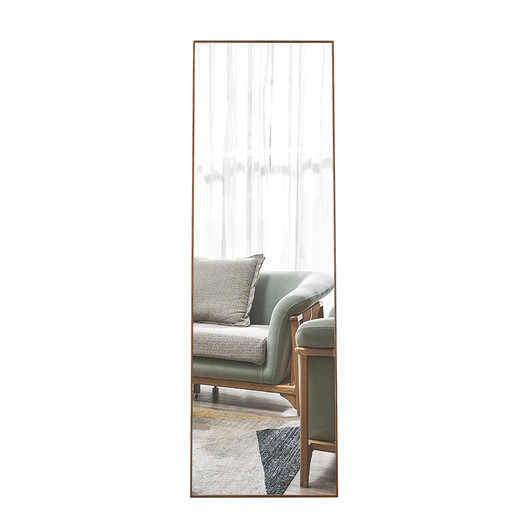 A2ZHOME Brown Solid Wood Frame Full-Length Mirror, 63"x19" Dressing Mirror – Floor or Wall Mounted for Bedroom, Home, Porch, Clothing Store
