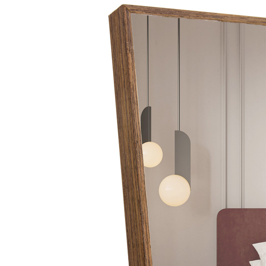 A2ZHOME Brown Solid Wood Frame Full-Length Mirror, 63"x19" Dressing Mirror – Floor or Wall Mounted for Bedroom, Home, Porch, Clothing Store