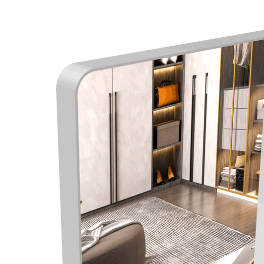 A2ZHOME Oversized Bathroom Mirror with Removable Tray, 72x32 Inches Wall Mount Mirror – Aluminum Framed Full Length Mirror for Bedroom, Living Room, Silver