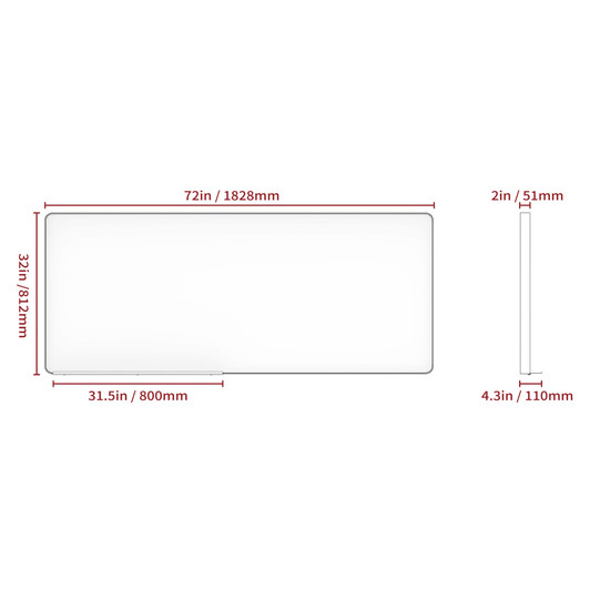 A2ZHOME Oversized Bathroom Mirror with Removable Tray, 72x32 Inch Wall Mount Mirror – Black Aluminum Framed Full