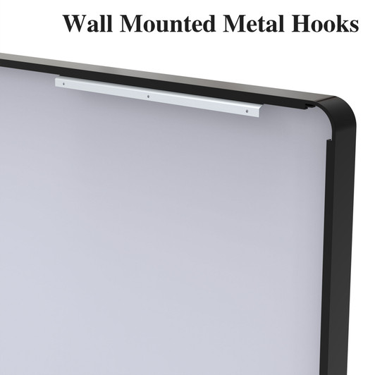 A2ZHOME Oversized Bathroom Mirror with Removable Tray, 72x32 Inch Wall Mount Mirror – Black Aluminum Framed Full