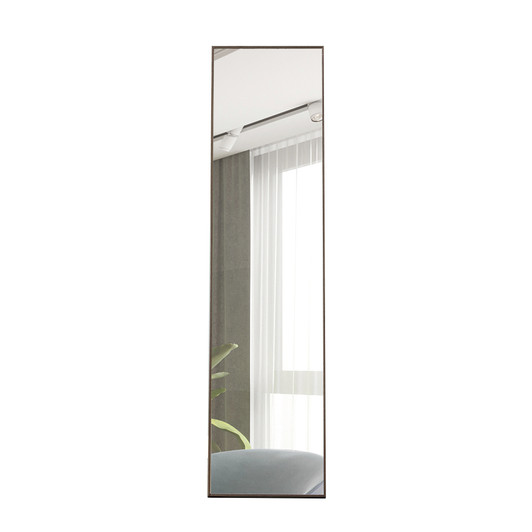 A2ZHOME 3rd Generation Gray Solid Wood Frame Full-Length Mirror, 58 x 15 Inch Dressing Mirror – Floor or Wall Mounted for Bedroom, Porch, Clothing Store