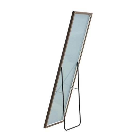 A2ZHOME 3rd Generation Gray Solid Wood Frame Full-Length Mirror, 58 x 15 Inch Dressing Mirror – Floor or Wall Mounted for Bedroom, Porch, Clothing Store
