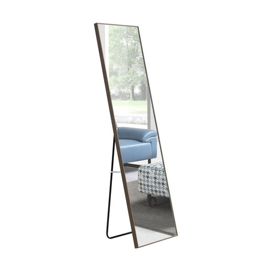 A2ZHOME 3rd Generation Gray Solid Wood Frame Full-Length Mirror, 58 x 15 Inch Dressing Mirror – Floor or Wall Mounted for Bedroom, Porch, Clothing Store