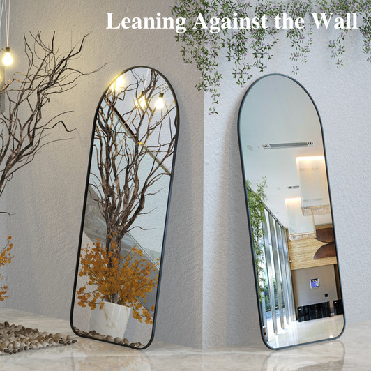 A2ZHOME Arch Full Length Mirror, 71" x 32" Oversized Full Body Mirror – Black Metal Frame Standing Mirror for Bedroom, Living Room, Dressing Room
