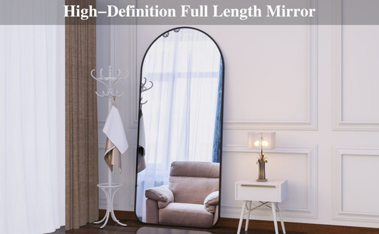 A2ZHOME Arch Full Length Mirror, 71" x 32" Oversized Full Body Mirror – Black Metal Frame Standing Mirror for Bedroom, Living Room, Dressing Room