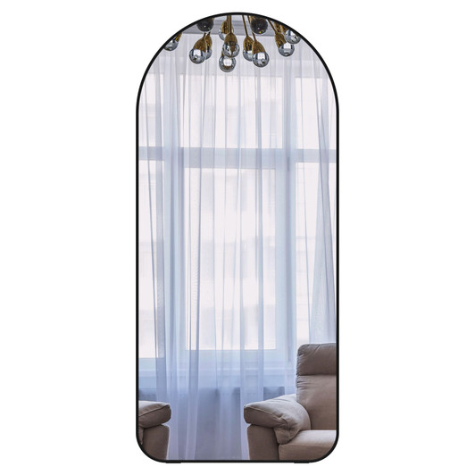 A2ZHOME Arch Full Length Mirror, 71" x 32" Oversized Full Body Mirror – Black Metal Frame Standing Mirror for Bedroom, Living Room, Dressing Room