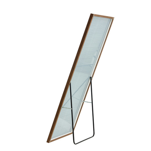 A2ZHOME 3rd Generation Brown Solid Wood Frame Full Length Mirror, 58" x 15" – Floor Standing Dressing Mirror for Bedroom, Porch, Clothing Store