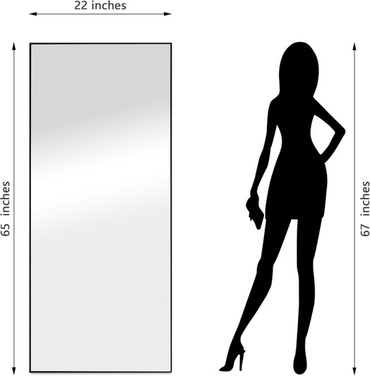 A2ZHOME 64" x 21" Black Full Length Mirror – Aluminum Alloy Frame, Free-Standing, Hanging, or Leaning