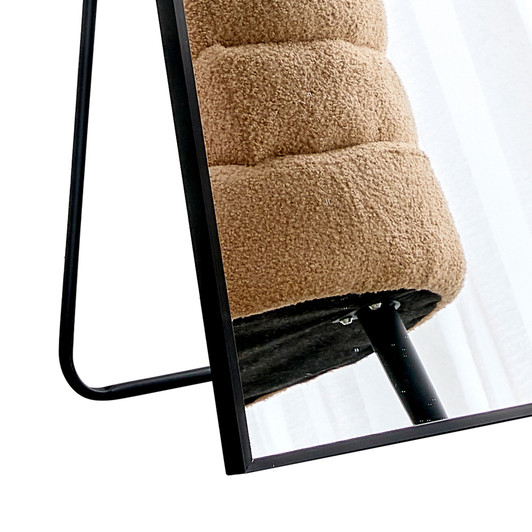 A2ZHOME 65" x 23" Black Full-Length Mirror – Aluminum Alloy Frame, Wall-Mounted or Floor-to-Ceiling