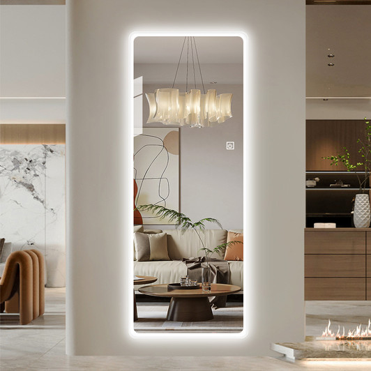 A2ZHOME 65" x 22" Full Body Mirror with Lights – Wall Hanging, Dimmable with 3 Color Lighting