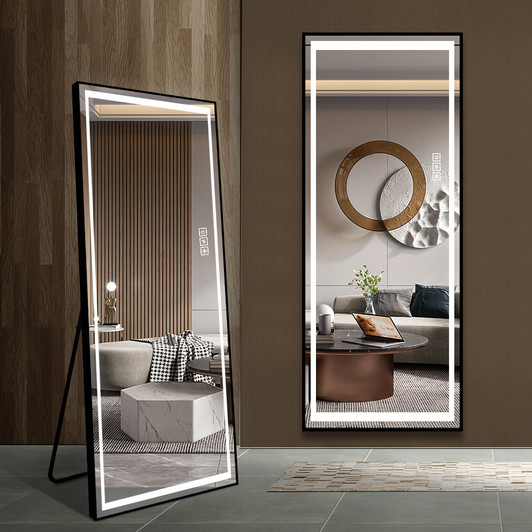 A2ZHOME LED Full-Length Mirror with Lights – Wide Standing, Tall Full Size, Large Floor Mirror for Bedroom