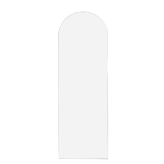 A2ZHOME White 63" x 20" Metal Arch Stand Full-Length Mirror – Modern Free-Standing Design