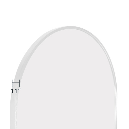 A2ZHOME White 63" x 20" Metal Arch Stand Full-Length Mirror – Modern Free-Standing Design