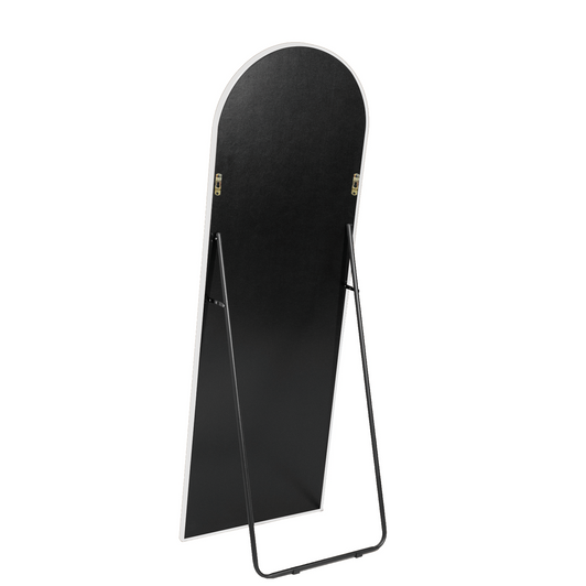 A2ZHOME White 65" x 22" Metal Arch Stand Full-Length Mirror – Modern Free-Standing Design