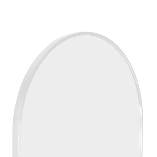 A2ZHOME White 65" x 22" Metal Arch Stand Full-Length Mirror – Modern Free-Standing Design