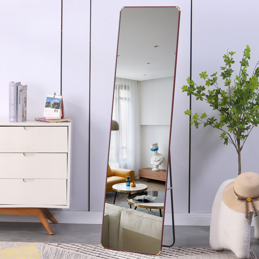 A2ZHOME 4th Generation Floor Standing Full-Length Mirror, 60" x 16.5", Wall Mounted for Bathroom, Bedroom, Foyer, Clothing Store