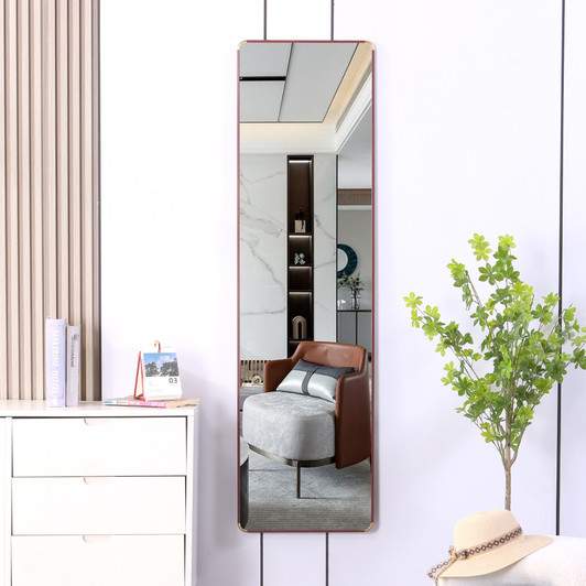 A2ZHOME 4th Generation Floor Standing Full-Length Mirror, 60" x 16.5", Wall Mounted for Bathroom, Bedroom, Foyer, Clothing Store