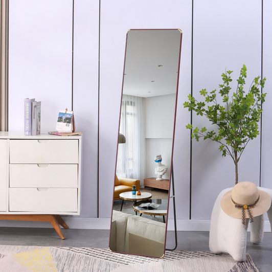 A2ZHOME 4th Generation Floor Standing Full-Length Mirror, 60" x 16.5", Wall Mounted for Bathroom, Bedroom, Foyer, Clothing Store