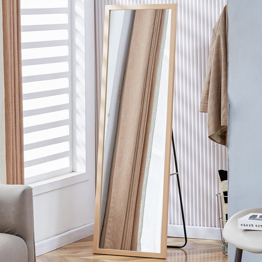 A2ZHOME Third Generation Full-Length Mirror with Thickened Border, 57.9" x 18.1", Dressing and Decorative Mirror for Bedroom, Entrance, Clothing Store