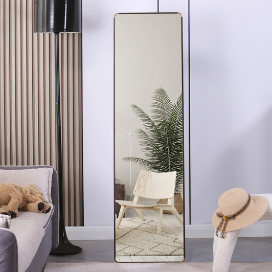 A2ZHOME 4th Generation Floor Standing Full-Length Mirror, 60" x 16.5", Wall Mirror for Bathroom, Bedroom, Foyer, Clothing Store