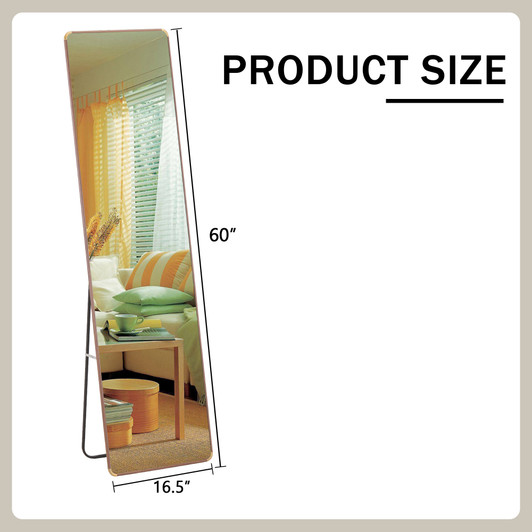 A2ZHOME 4th Generation Floor Standing Full-Length Mirror, 60" x 16.5", Wall-Mounted Bathroom Makeup Mirror, Bedroom Foyer, Clothing Store