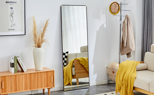 A2ZHOME 4th Generation Floor Standing Full-Length Mirror, 65" x 23.2", Wall-Mounted Bathroom Makeup Mirror, Bedroom Foyer, Clothing Store
