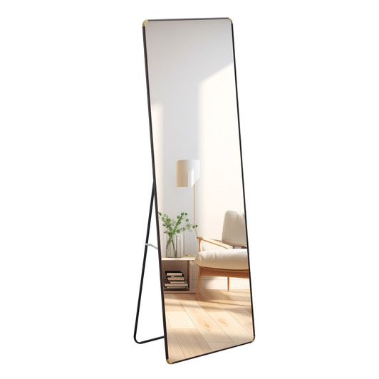 A2ZHOME 4th Generation Floor Standing Full-Length Mirror, 65" x 23.2", Wall-Mounted Bathroom Makeup Mirror, Bedroom Foyer, Clothing Store
