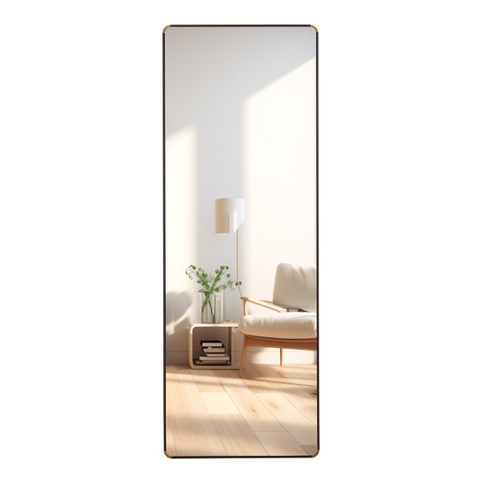 A2ZHOME 4th Generation Floor Standing Full-Length Mirror, 65" x 23.2", Wall-Mounted Bathroom Makeup Mirror, Bedroom Foyer, Clothing Store
