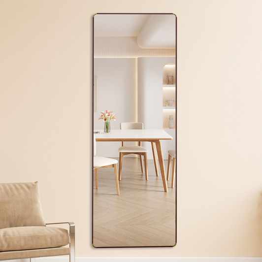 A2ZHOME 4th Generation Floor Standing Full-Length Mirror, 65" x 23.2", Wall-Mounted Bathroom Makeup Mirror, Bedroom, Foyer, Clothing Store