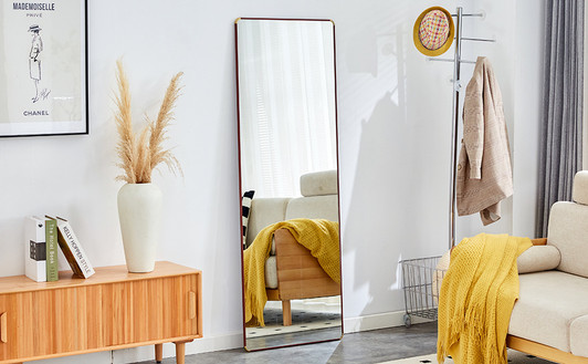 A2ZHOME 4th Generation Floor Standing Full-Length Mirror, 65" x 23.2", Wall-Mounted Bathroom Makeup Mirror, Bedroom, Foyer, Clothing Store