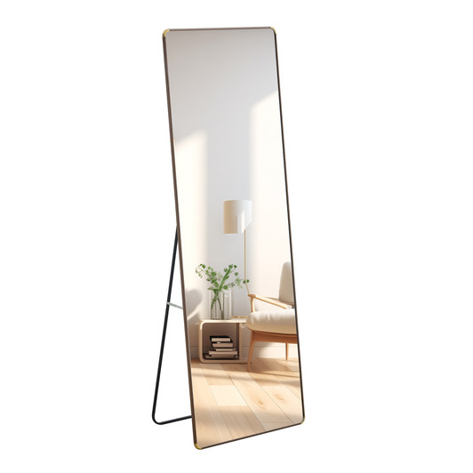 A2ZHOME 4th Generation Floor Standing Full-Length Mirror, 65" x 23.2", Wall-Mounted Mirror for Bathroom, Bedroom, Foyer, Clothing Store