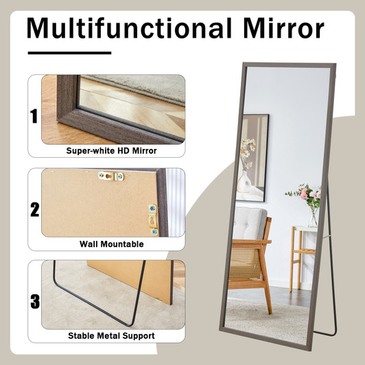 A2ZHOME Fourth Generation Solid Wood Frame Full-Length Mirror - 71" x 31.5"
