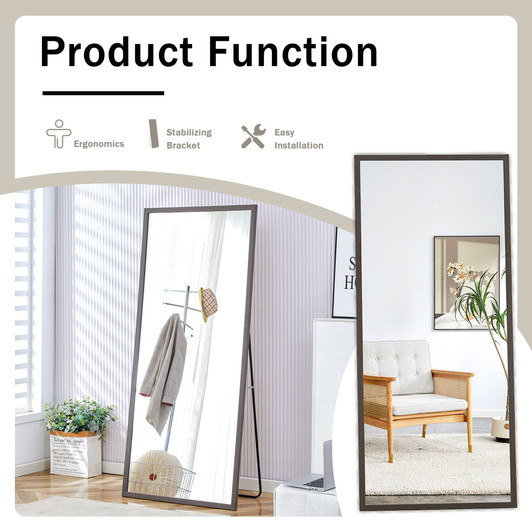 A2ZHOME Fourth Generation Solid Wood Frame Full-Length Mirror - 71" x 31.5"