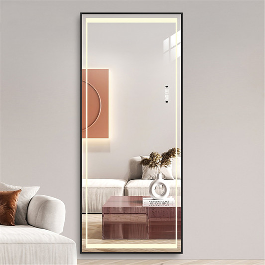A2ZHOME Full Length Intelligent Human Body Induction LED Mirror - Aluminum Floor Standing, Big Size