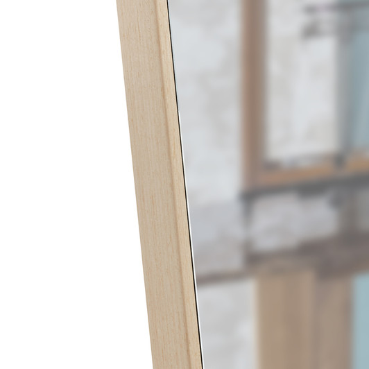 A2ZHOME 3rd Generation Light Oak Solid Wood Frame Full-Length Mirror - 60" x 17.3"