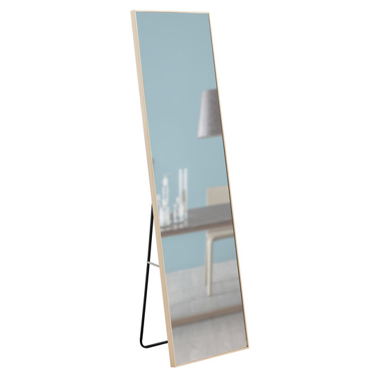 A2ZHOME 3rd Generation Light Oak Solid Wood Frame Full-Length Mirror - 60" x 17.3"