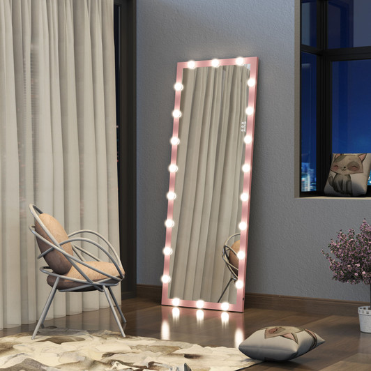 A2ZHOME Hollywood Full-Length Mirror with Lights - Full Body Vanity Mirror with 3 Color Modes