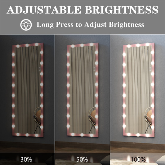 A2ZHOME Hollywood Full-Length Mirror with Lights - Full Body Vanity Mirror with 3 Color Modes